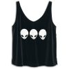 Alien wide v neck blackTank Top