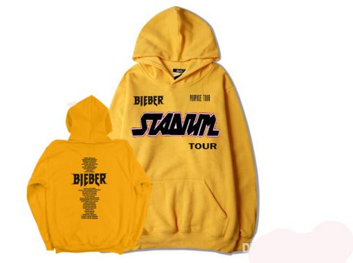 Bieber Purpose Tour Stadium Yellow Hoodie