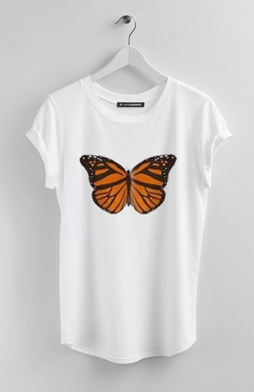 Butterfly Unisex white tees