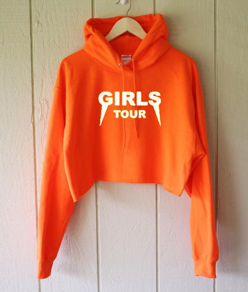 Girls Tours Orange Crop Hoodie
