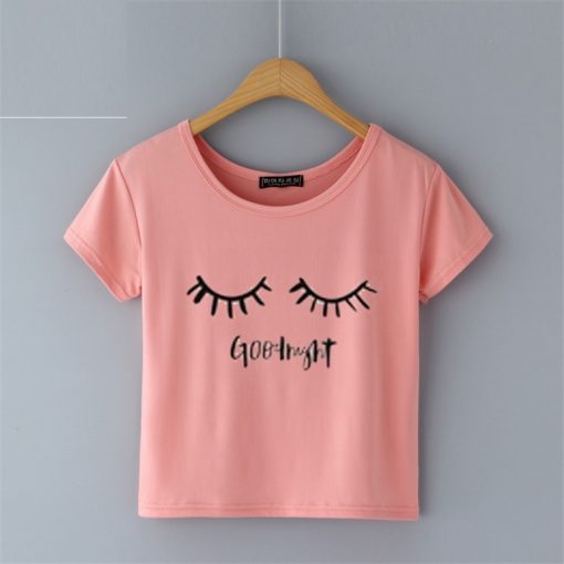 Good Night Pink Crop Top shirts