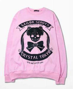 Harajuku Lolita skeleton skull Sailor moon pink sweater