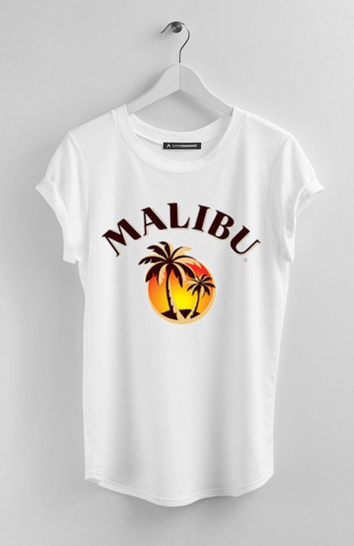 100% Cotton gestickte Logos Malibu Rum Polo Shirt  Weiss Women Gr.S/M 