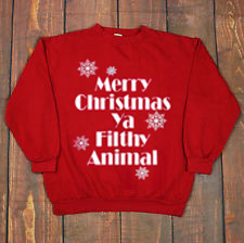 Merry Christmas Ya Filthy Animal Christmas Red Sweatshirt