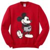 Mickey Pattern Raglan Sleeves Cotton Sweatshirt