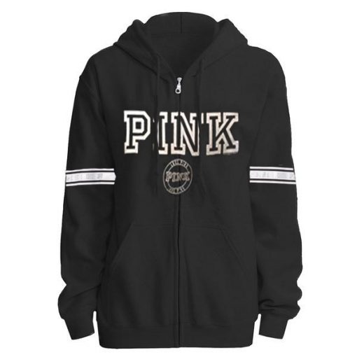 Pink Zipper Hoodie - donefashion.com