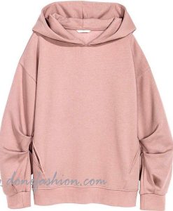 Round Neck Crop Loose Pink Sweatshirt