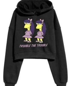 Simpsons Twin Girls Trouble Are Trouble croped Hoodie
