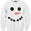 Snowman Face White Sweatshirts