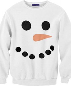Snowman Face White Sweatshirts