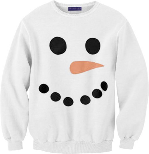 Snowman Face White Sweatshirts