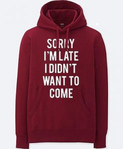 Sorry I'm Late I Didn't Want to Come Hoodie
