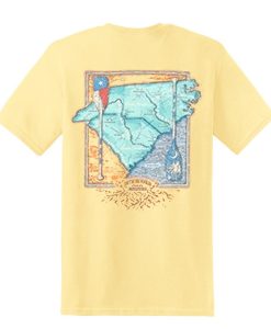 Southern Marsh River Routes NC and SC T Shirt Back