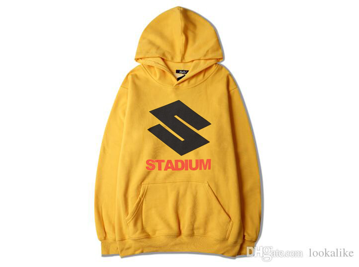 Stadium Yellow Hoodie - donefashion.com