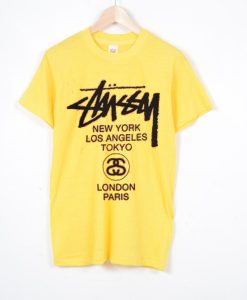 Stussy LS World Tour Yellow Tees