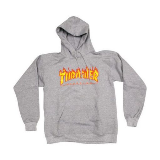 Thraser Grey Flames Hoodies