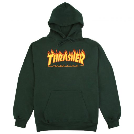 Thrasher  Flame Magazine Green Hoodie