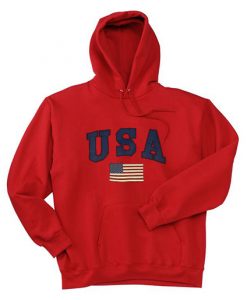 USA Flag Red Hoodie