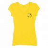 Yellow Smiley V neck Tshirts