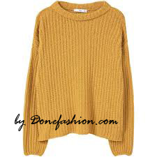 brown Long Sleeve Loose Knit Sweater