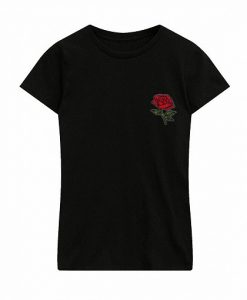 embroidered rose t shirt