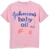 johnson baby oil pink shirt