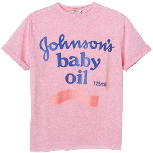 johnson baby oil pink shirt
