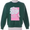 pink box rose green vintage sweatshirt