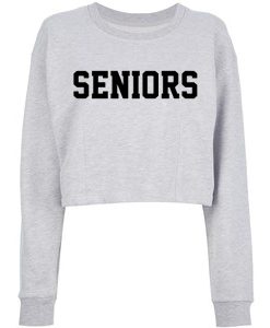 seniors crop grey sweatshirt
