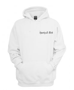 sporty and rich white hoodie