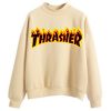 thrasher light brown hoodie