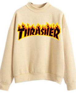 thrasher light brown hoodie