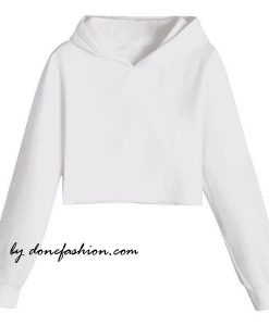 white  Cropped Hoodie