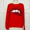 wide lips sweater red sweater