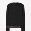wide neck wooll sweater black