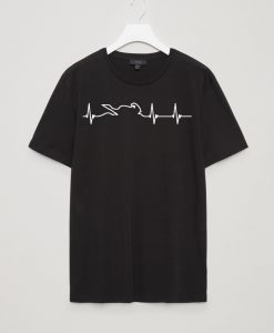 Motorcycle Heartbeat T-Shirt Black