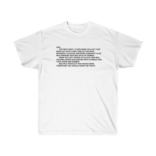 Jersey Shore Sammi Sweetheart Letter White T Shirt