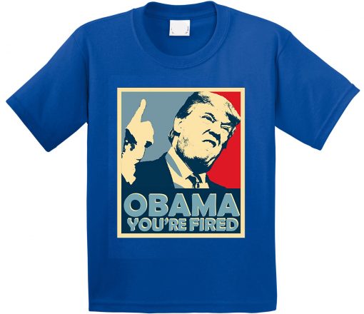Donald Trump Obama Youre Fired Blue T shirts