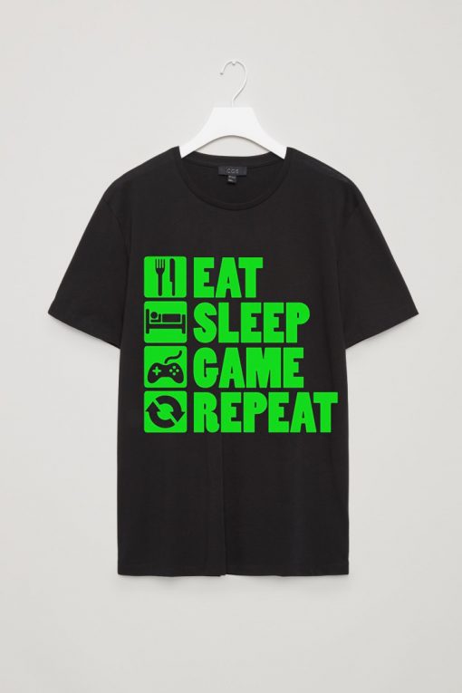 Eat Sleep Game Repeat Gamer Tshirts