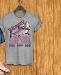 Mommy Shark grey Shirt