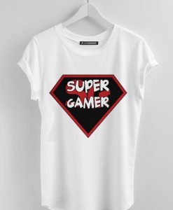super gamer white t-shirt