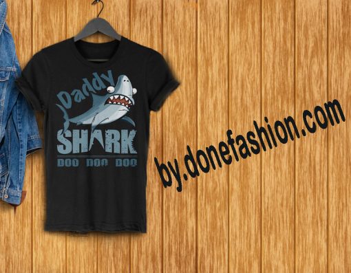 Daddy shark black shirt