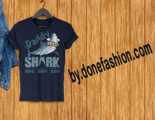 Daddy shark blue naval shirt