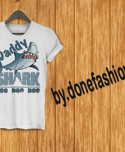 Daddy shark white shirt