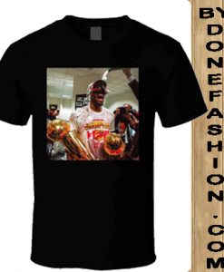 Kawhi Leonard Champagne Goggles Trophies Black T Shirt