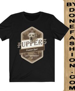 Puppers Premium Lager Beer Unisex Short Sleeve black Tee