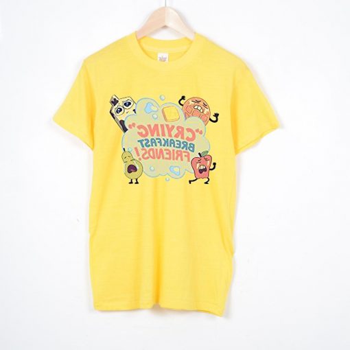 Crying Breakfast Friends Cartoon Network Yellow T Shirt