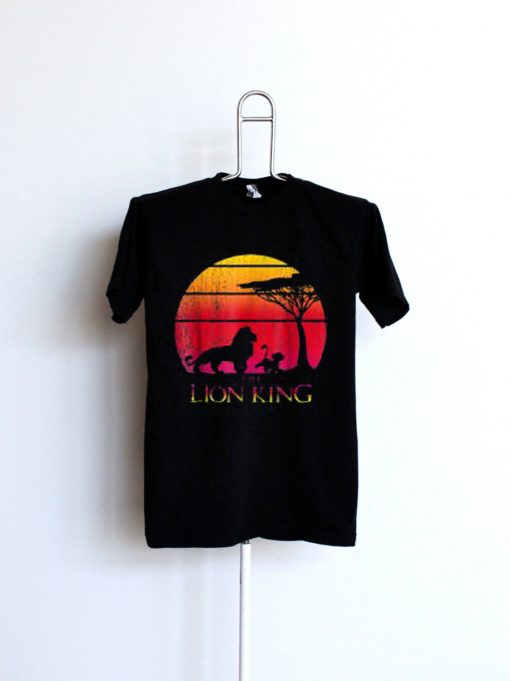 Disney Lion King Vintage Sunset Logo Graphic T-Shirt