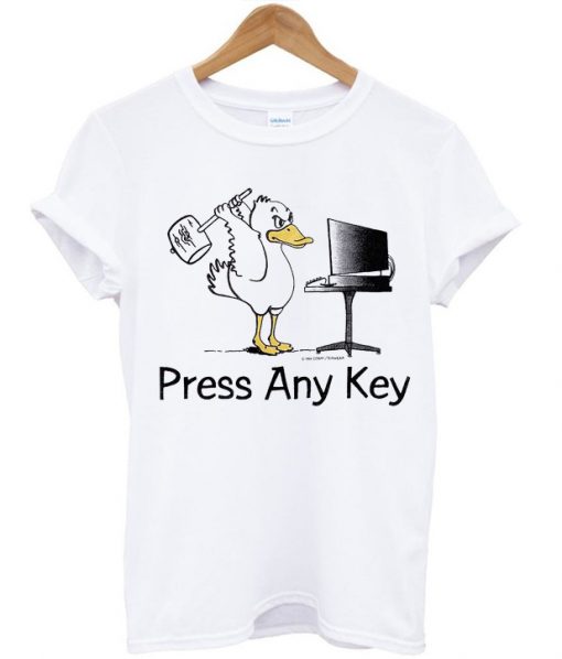Funny Press Any Key Duck T-shirt