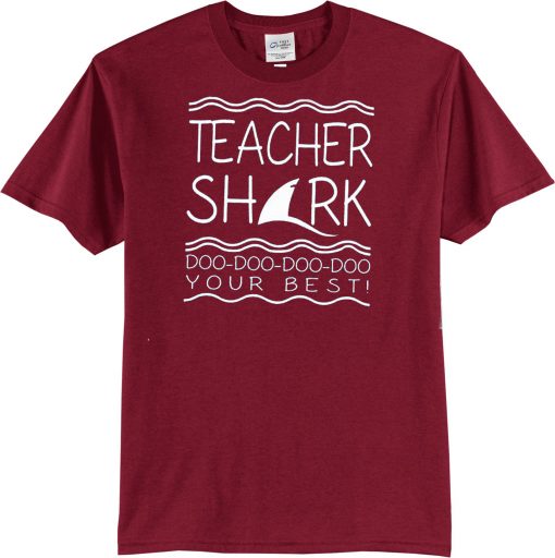 Teacher Shark Short Sleeve Unisex Maroon T-Shirt
